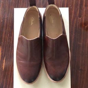 Clarks Edenvale Page Dark Tan Leather boots